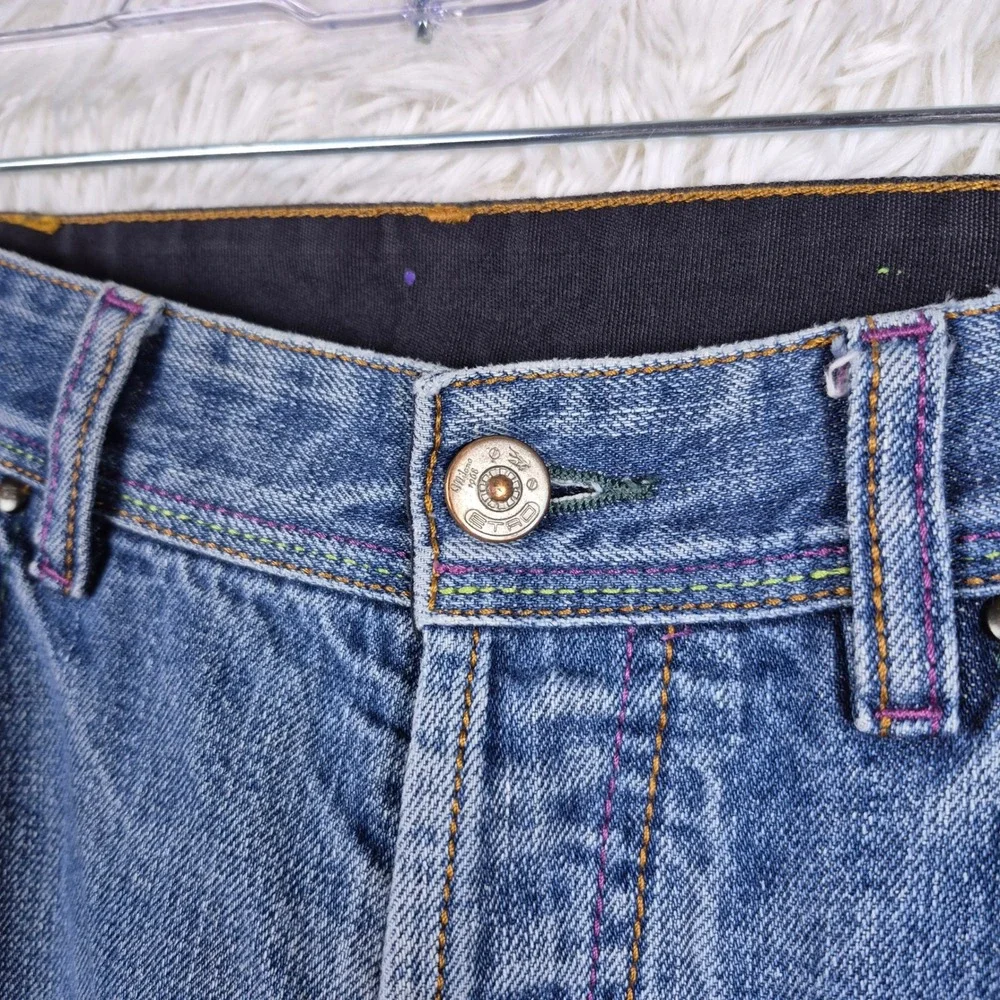 Etro Milano Mens Straight Leg Jeans Blue Denim Button Fly Made in Italy Size 34